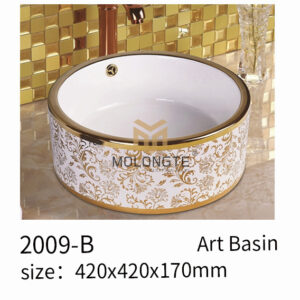 ceramic art basin gold countertop 2009-B