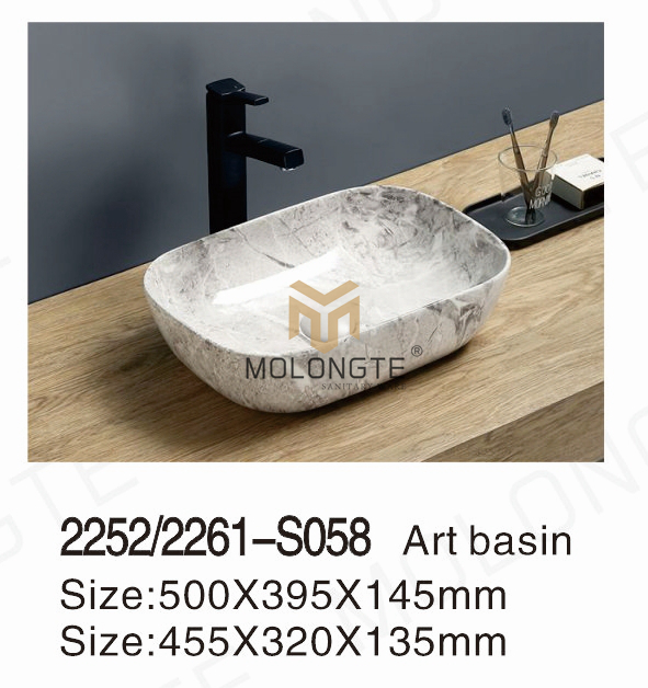 Ceramic basin marble countertop 2252-S058 2261-S058