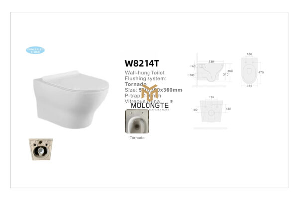 Wall-hung toilet W8214T